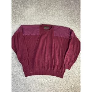 RainSwetter Sweater Mens 2XL Red Cable-Knit Water Repellent Crew Neck Pullover